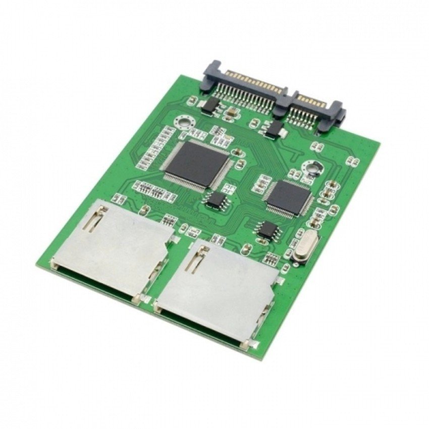 Dual SD SDHC MMC Memory Card to 7+15 Pin 22pin SATA Male Convertor Kit ...