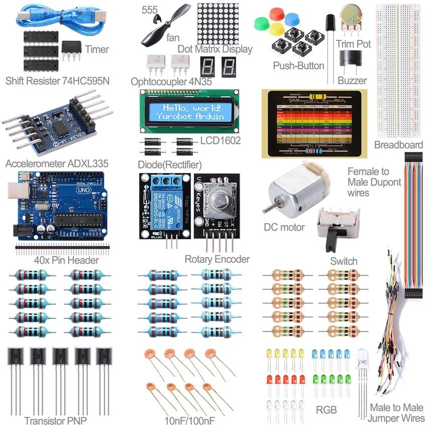 New Starter Beginner Kit Compatible Breadboard Component Module LCD UNO R3 For Arduino
