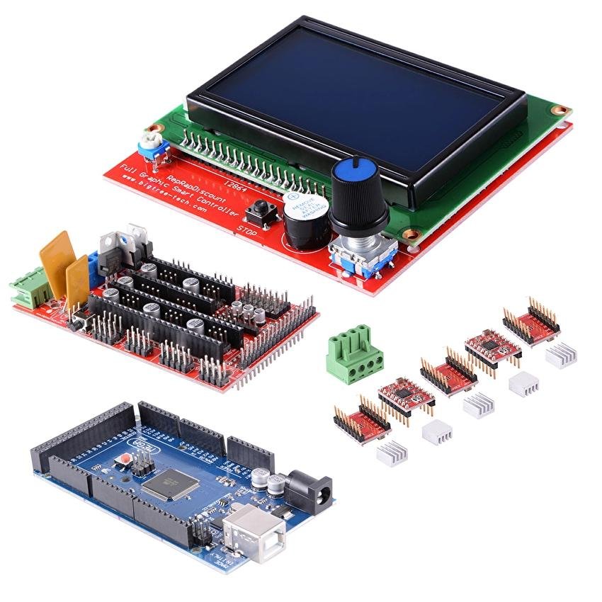 LCD 12864 RAMPS 1.4 Mega 2560 5x A4988 Stepper Driver 3D Printer Kit ...