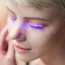 2 Pairs LED Blue Voice Control Luminous Eyelash Party Trendy Fashion Eye Lash