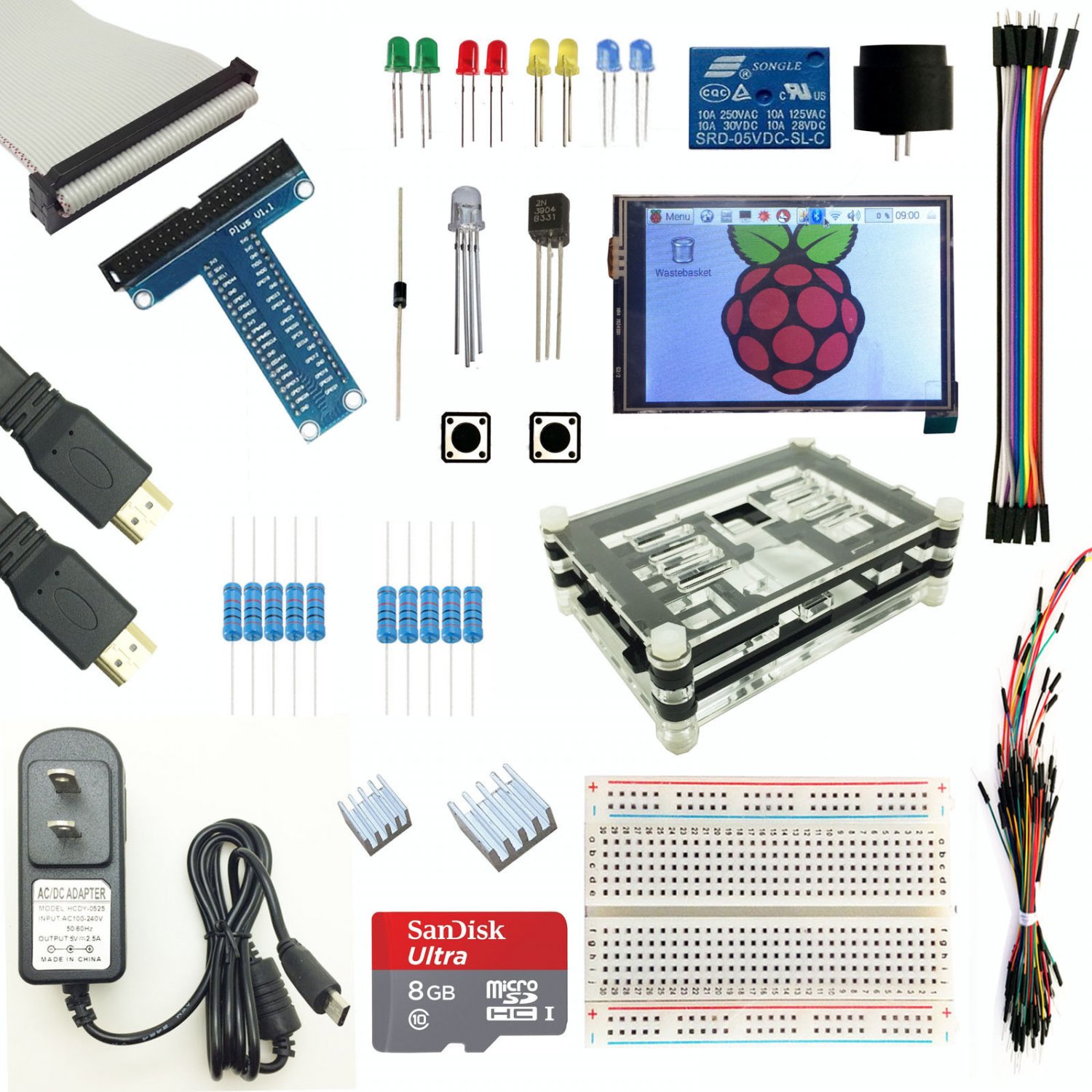 STARTER KIT PACK 3.5 inch Touch LCD 320x480 Case SD GPIO HDMI for Raspberry Pi 3