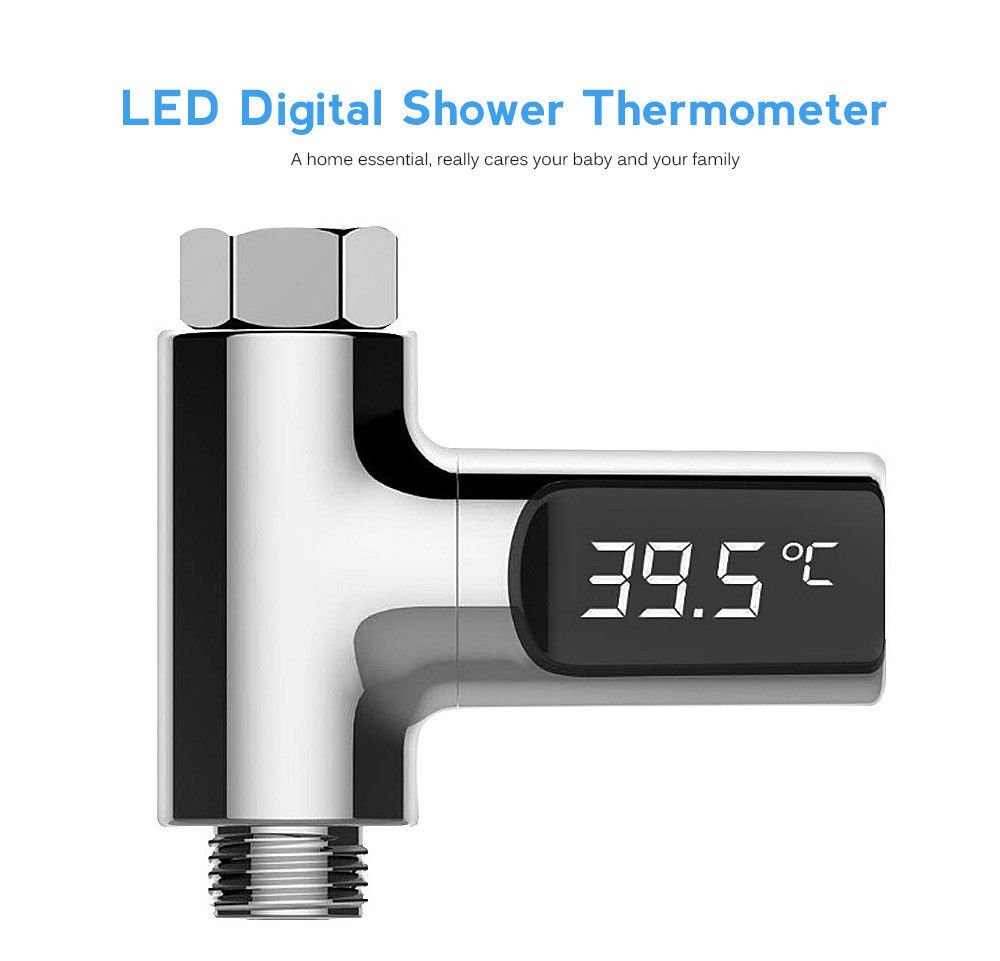 Waterproof Led Digital Shower Temperature Display Water Pipe