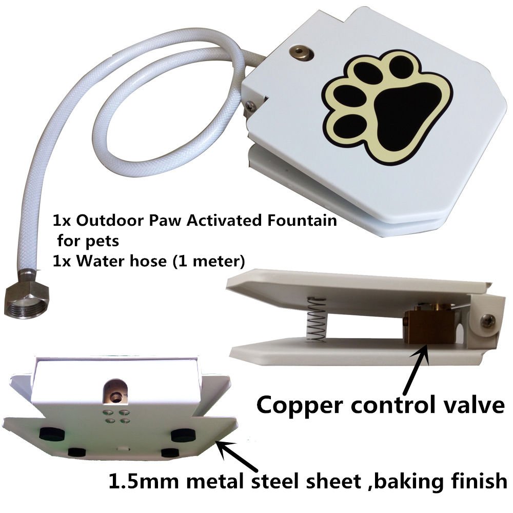 Step Drinking Water Fountain Dog Sprinkler Dispenser Paw Activated for Pet Pets