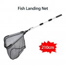 Portable Triangular Folding Fishing Landing Net w/ Pole Rod 2 Meters Catch Fish