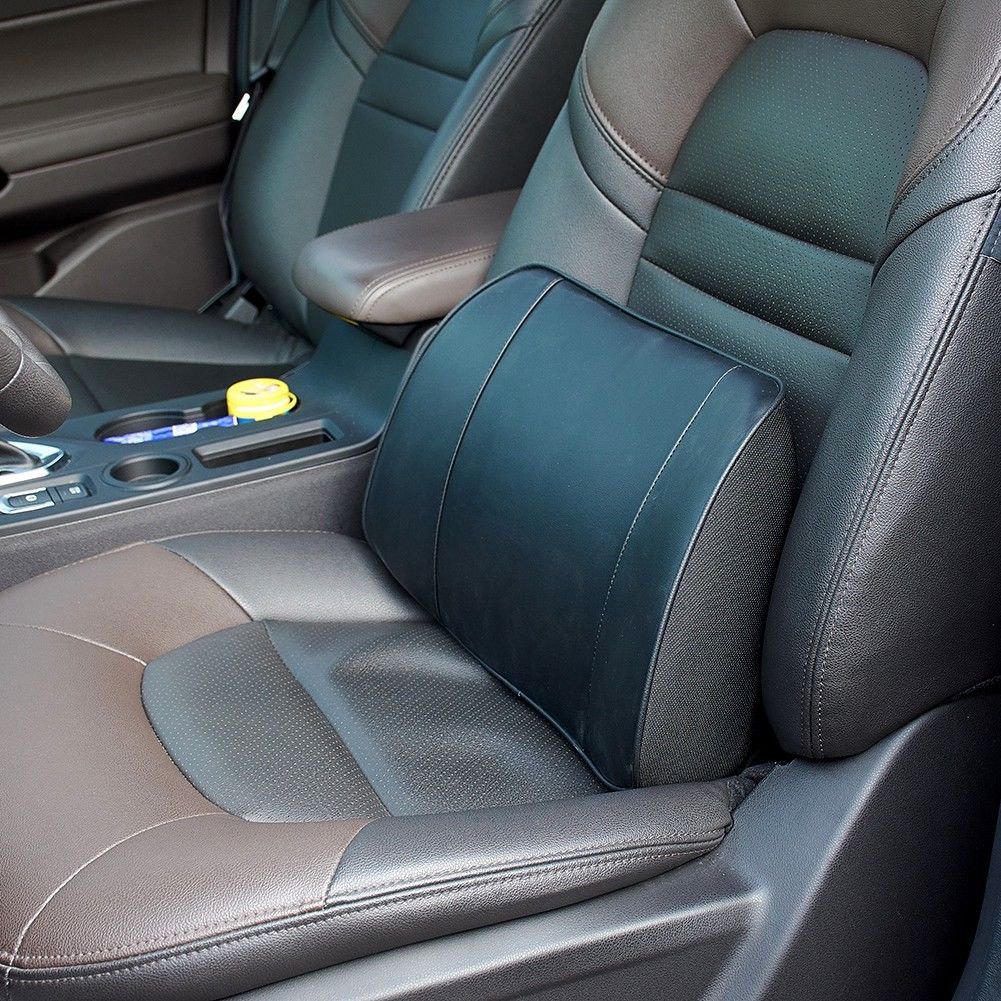 Leather Car Seat Pad Chair Lumbar Back Pain Pillow Support Cushion Home Office