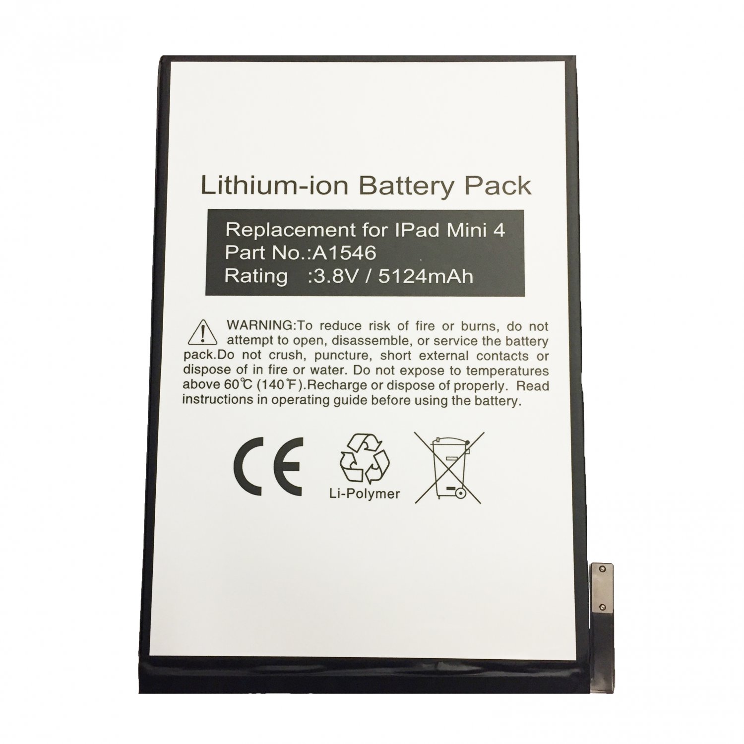 5124mAh A1546, 020-00297 Battery Replacement for Apple iPad Mini 4