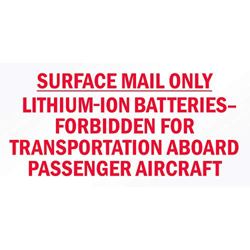 Lithiumion Batteries Surface Mail Only Labels 2 x 3 Inch 500 Stickers