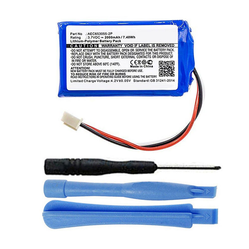 2000mAh AEC6530552P Battery for JBL Flip 2 2013 Speaker 3 Pin Connector