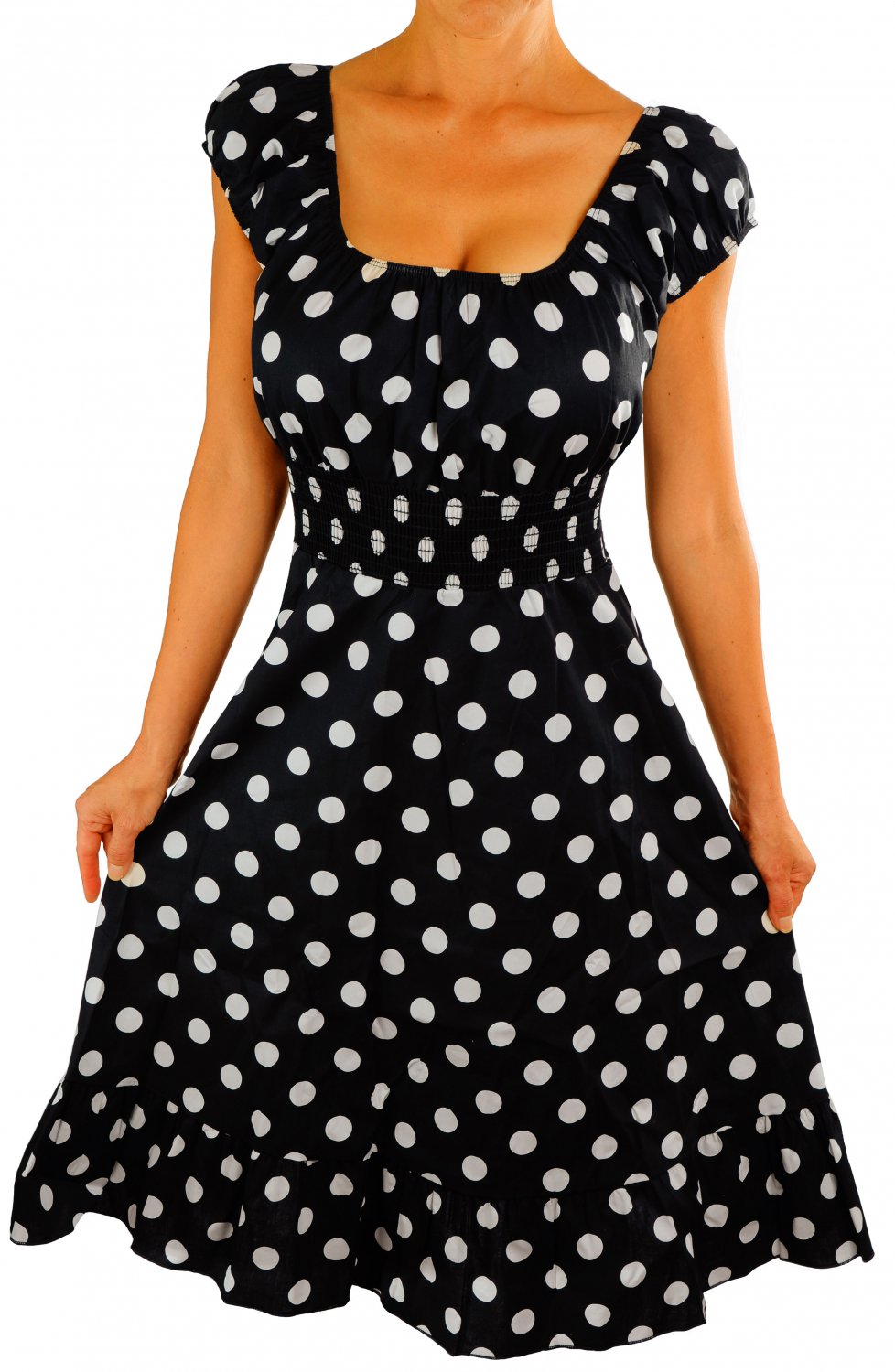 Gm3 Funfash Plus Size Dress New Black White Polka Dots Rockabilly Dress