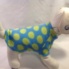 dog shirt SMALL blue lime dots dog shirts fleece sweater sweatshirt puppy