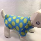 dog shirt MEDIUM blue lime dots dog shirts fleece sweater sweatshirt puppy