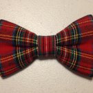 Bow tie men red tartan plaid cotton pretied bowtie present gift fathers day