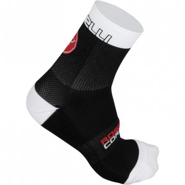Castelli Free X9 Running Cycling Workout Socks Size L/XL Black White New