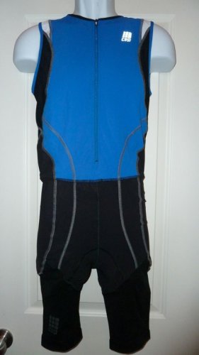 CEP Compression Triathalon Skinsuit Men's Size 4/L Black/Blue Cycling Tri New