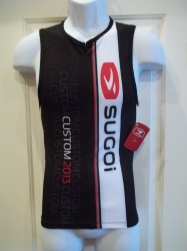 New Sugoi Mens RS Tri Tank Small Black/White/Red