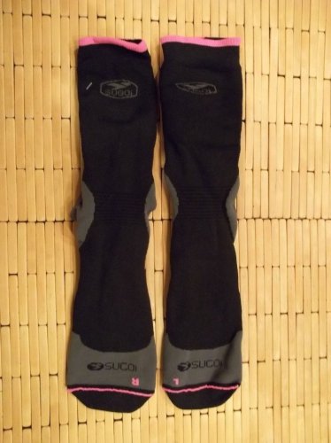 New Sugoi Womens R + R Compression Socks Large Black/Pink