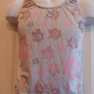 Louis Garneau Women's Running Tank Gray/Pink Floral Medium NEW