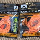 Nathan Road Lock Laces Running Fitness Shoe Laces Neon Orange 2 Pairs New