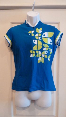 Sugoi Women's Blue Provence Jersey Medium Cycling Tri Mtb