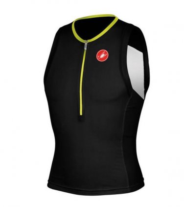 Castelli Free Tri Top Mens Large Black/Yellow Fluo