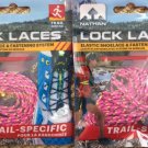 Nathan Trail Lock Laces Running Fitness Shoe Laces Floro Fuchsia 2 Pairs New