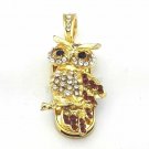 16GB Gold Pendrive Owl Crystal USB Flash drive Memory Thumb Stick lM001