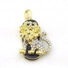 16GB Gold Pendrive Lion Animal Crystal USB Flash drive Memory Thumb Stick lM014