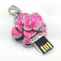 16GB Pink Pendrive Flower Crystal USB Flash drive Memory Thumb Stick lM024