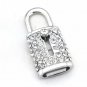 16GB Silver Pendrive Novelty Lock Design Crystal USB Flash drive Memory Thumb Stick lM096