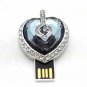 16GB Silver Pendrive Heart Novelty Crystal USB Flash drive Memory Thumb Stick lM133