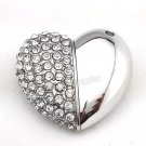 16GB Silver Pendrive Metal Love Heart Gift Idea Crystal USB Flash drive Memory Thumb Stick lM135