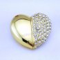 16GB Gold Pendrive Metal Love Heart Gift Idea Crystal USB Flash drive Memory Thumb Stick lM136