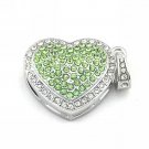 16GB Green Pendrive Heart Surrounded Crystal USB Flash drive Memory Thumb Stick lM157