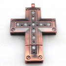 16GB Copper Pendrive Cross Design Gift Idea Crystal USB Flash drive Memory Thumb Stick lN011