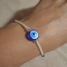 Evil Eye Glow-in-the-dark Beaded Stretch Bracelet-Fatima Kabbalah Luck Feng Shui