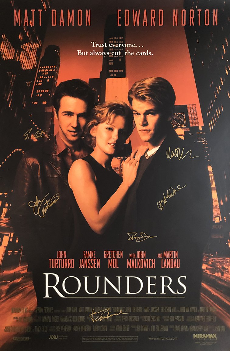 Rounders Signed Movie Poster