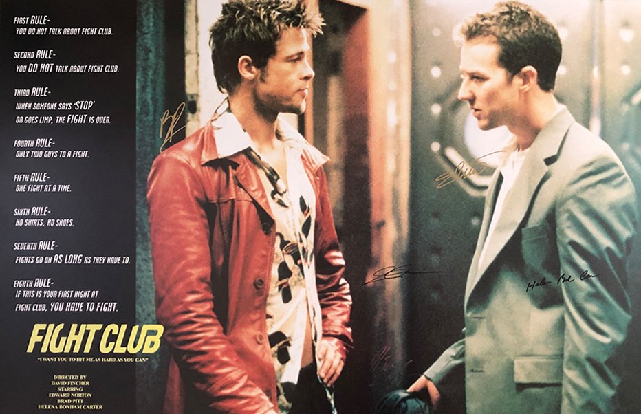 Fight club Signed Movie Poster