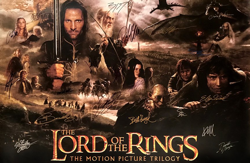 Lord of The Rings Signed Movie Poster -
