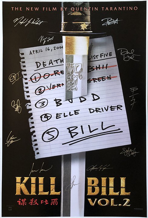 Kill Bill Signed Movie Poster