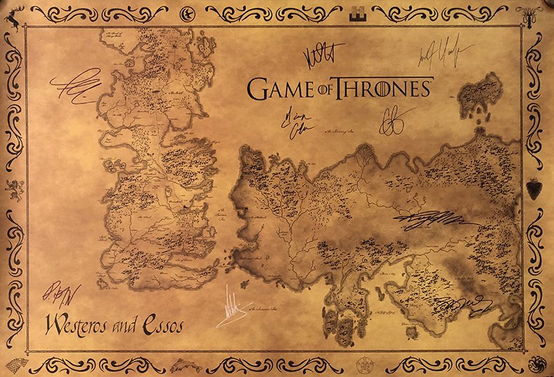 GAME OF THRONES MOVIE POSTER SIGNED BY CAST