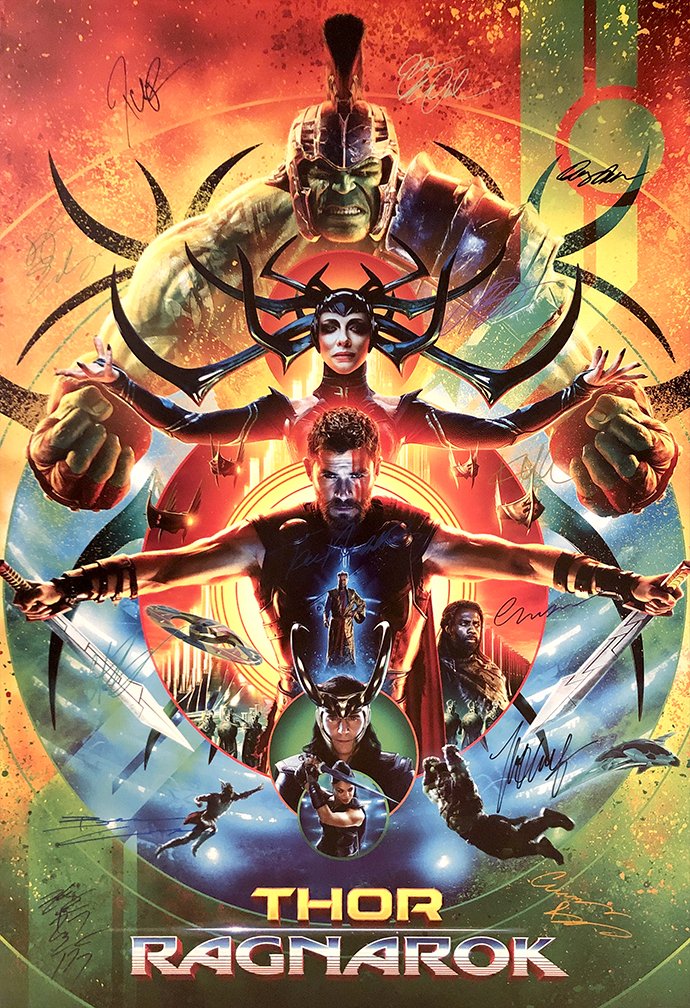 Thor Ragnarok Signed Movie Poster