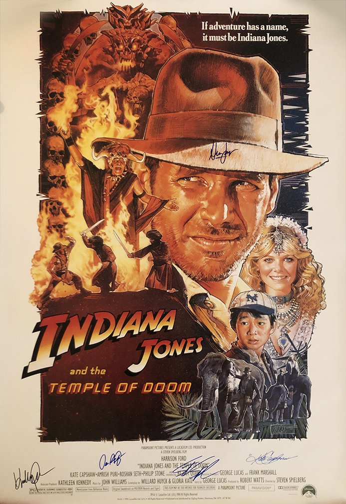 Temple of Doom Signed Movie Poster
