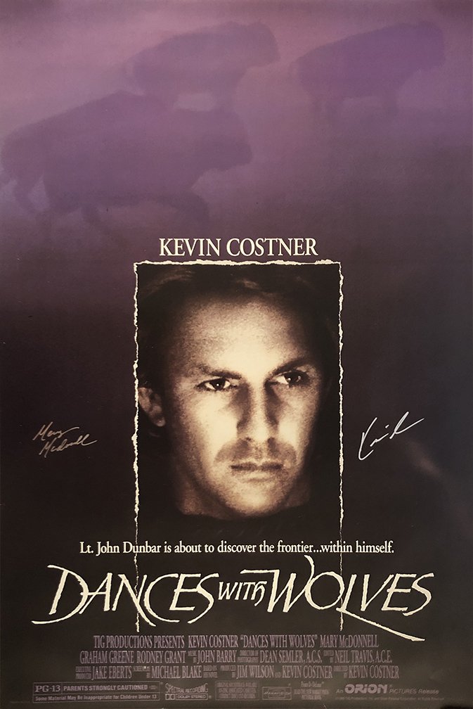 DANCES WITH WOLVES Signed Movie Poster