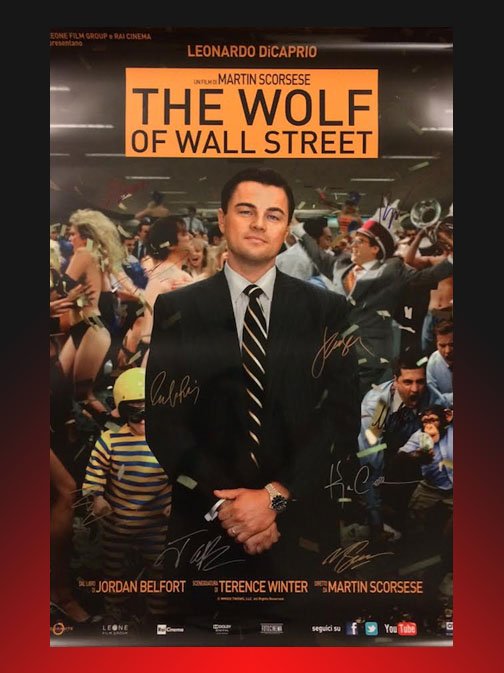 THE WOLF OF WALL STREET SIGNED MOVIE POSTER