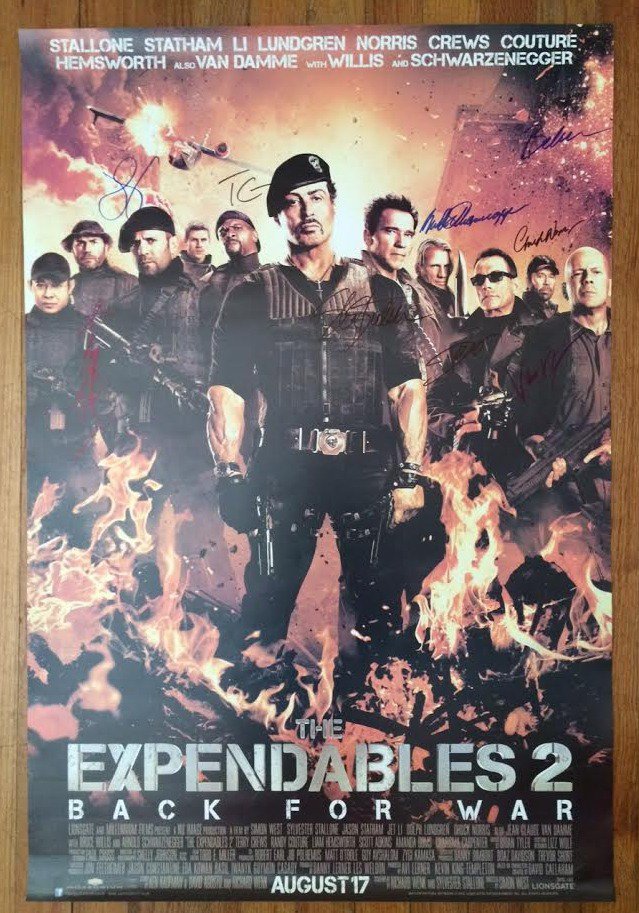 THE EXPENDABLES 2  signed movie poster