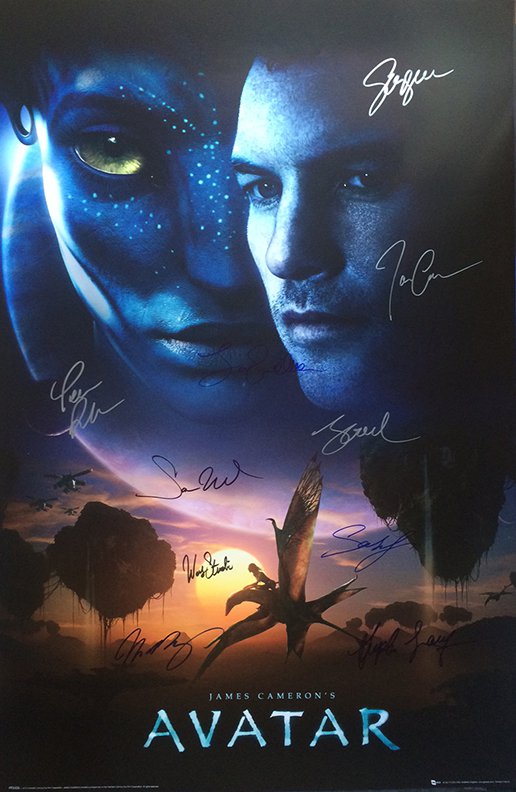 Avatar signed movie poster