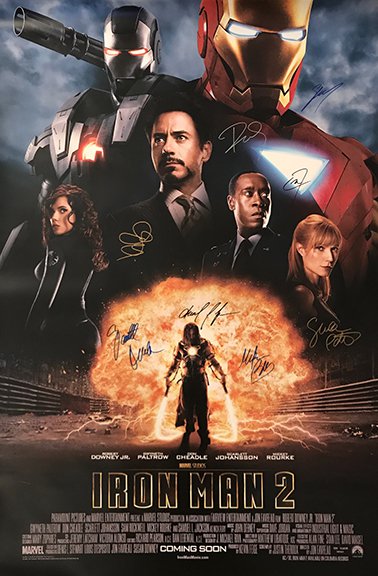 IRON MAN 2 signed movie poster - 27 by 40