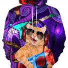 Cat Graphic Hoodies Cool Realistic Pullover Athletic Hooded