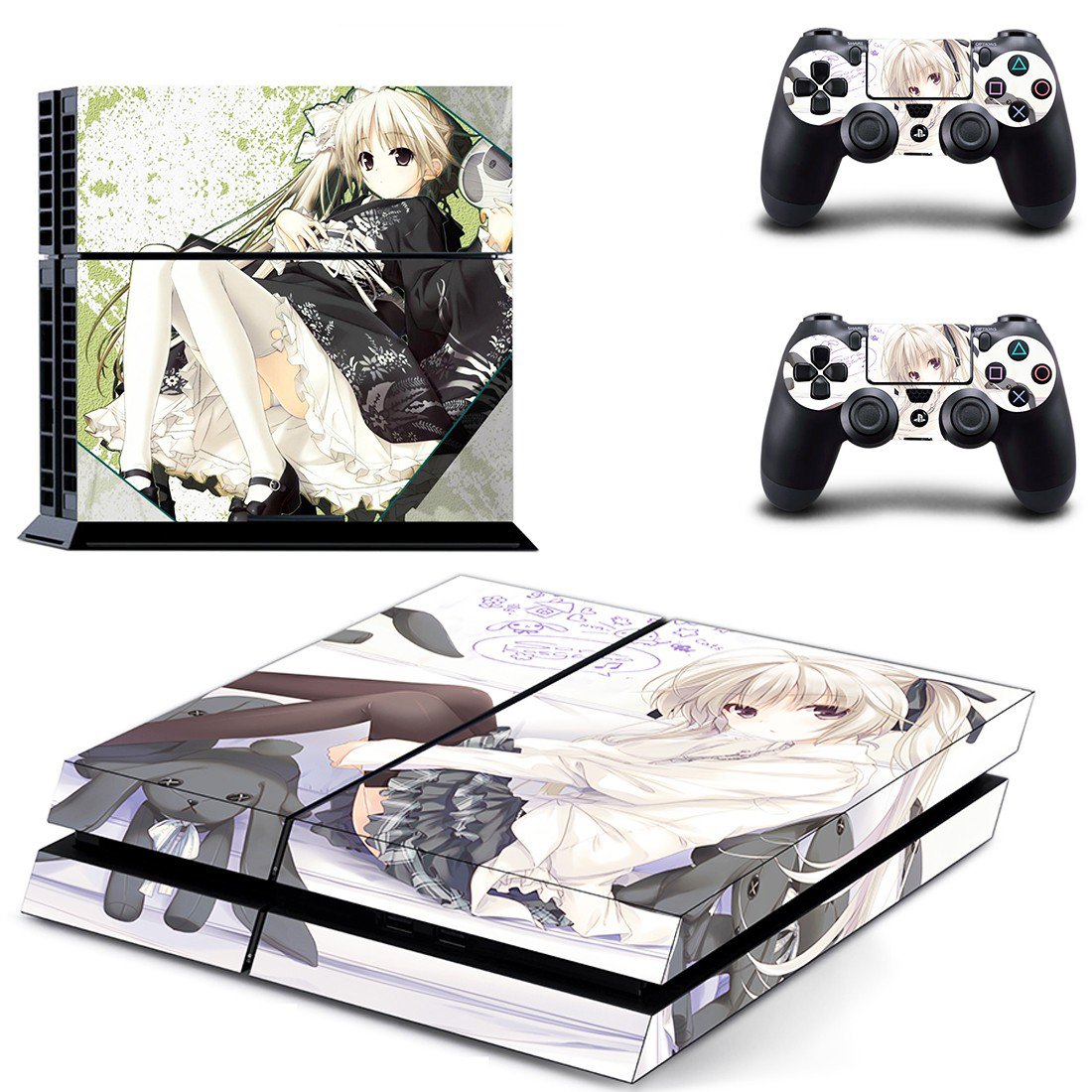 anime girl ps4 skin decal for console and controllers