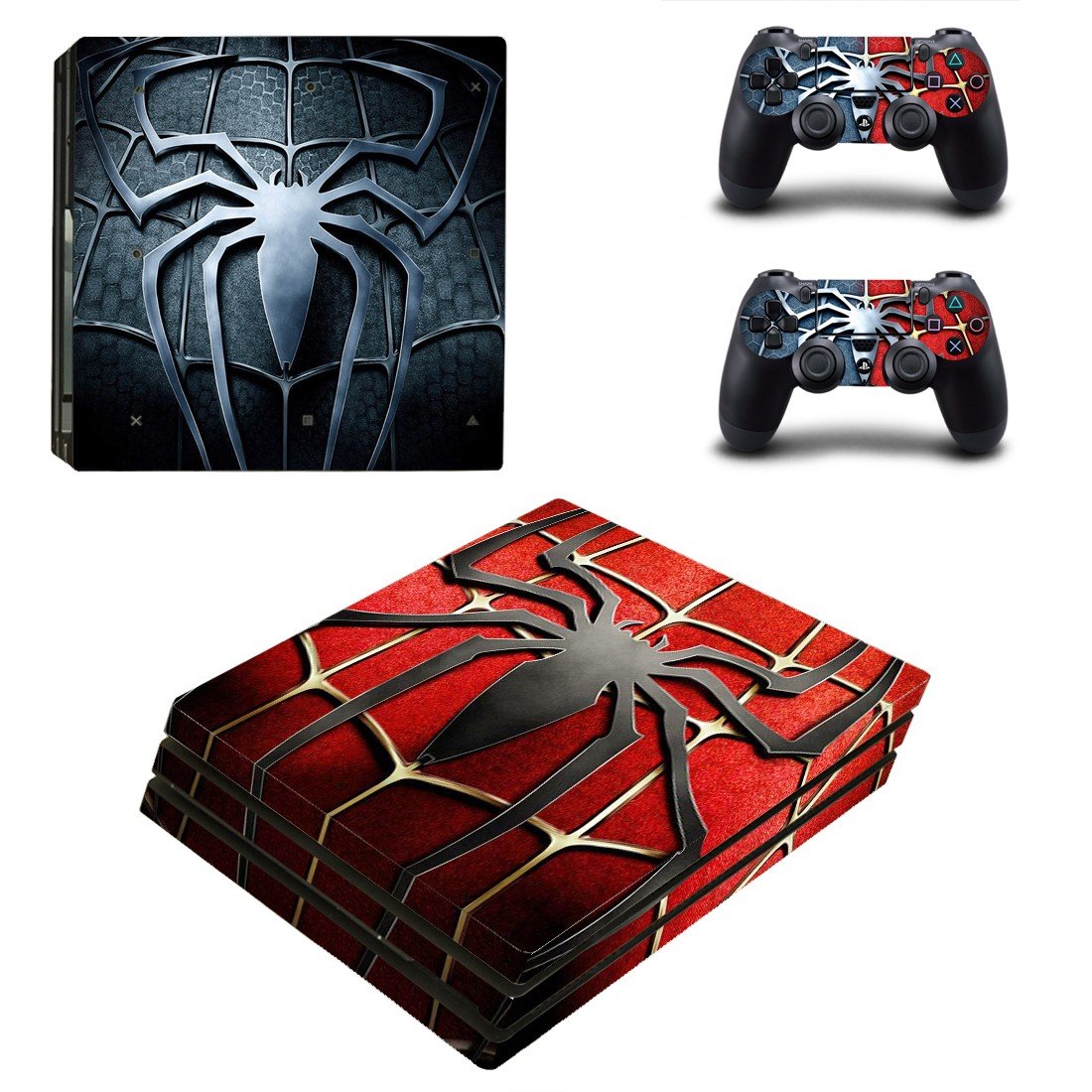 Metal Spider ps4 pro skin decal for console and controllers